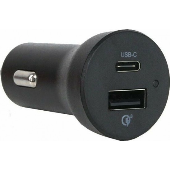 Φορτιστής Αναπτήρα Αυτοκινήτου USB & USB Type C Qualcomm 3.0 Amio PCH-08 ΦΟΡΤΙΣΤΕΣ ΚΙΝΗΤΩΝ