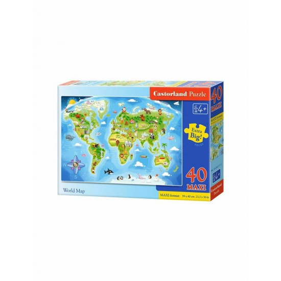 Castorland World Map παζλ 40 maxi κομματια B-40117 ΠΑΙΔΙΚΑ PUZZLES