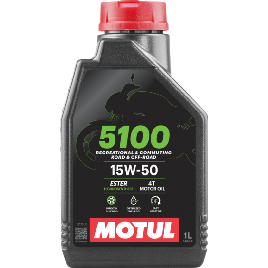 MOTUL 5100 4T 15W-50 (RECREATIONAL & COMMUTING ROAD & OFF - ROAD) 1L