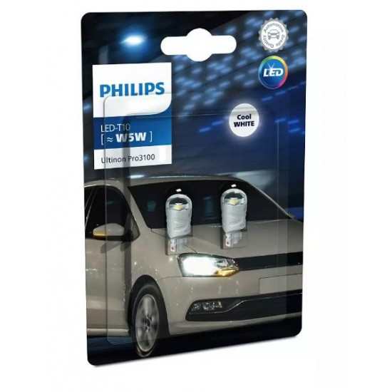 Philips Λάμπες Αυτοκινήτου & Μοτοσυκλέτας T10 LED 6500K Ψυχρό Λευκό 12V 2τμχ ΛΑΜΠΕΣ ΑΥΤ/ΤΟΥ
