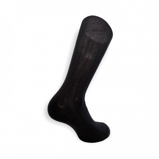 Κάλτσες πολυτελείας ΧΩΡΙΣ λάστιχο Ελληνικής Κατασκευής (75% extra fine μαλλί merino - 25% μετάξι) Μαύρες ΚΑΛΤΣΕΣ