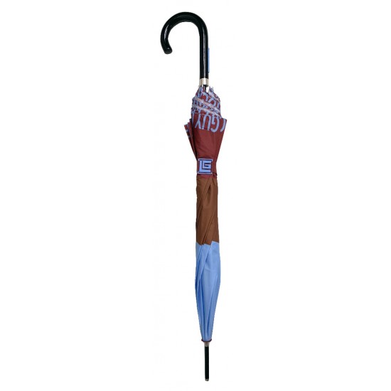 Ομπρέλα μπαστούνι αυτόματη 58.5cm, κόκκινο - καφέ, GUY LAROCHE ΟΜΠΡΕΛΕΣ ΒΡΟΧΗΣ