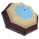 Ομπρέλα βροχής 3σπα΄στη αυτόματη 58.5cm, D-type, εκρου-καφέ, δερμάτινη λαβή, GUY LAROCHE ΓΥΝΑΙΚΕΙΕΣ