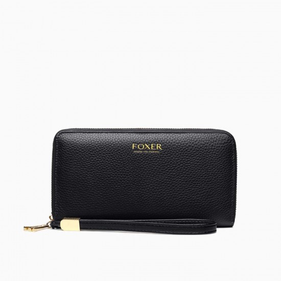 Γυναικείο δερμάτινο πορτοφόλι Foxer 256001F μαύρο Cardinalbags