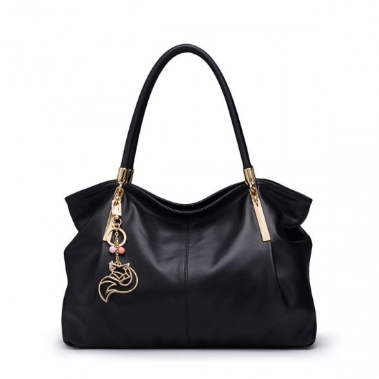Δερμάτινη Γυναικεία Τσάντα Shopper ‘Ωμου Foxer 958136F μαύρο Cardinalbags
