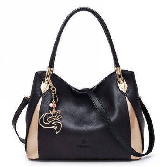 Δερμάτινη Γυναικεία Τσάντα Shopper ‘Ωμου Foxer 987001F μαύρο Cardinalbags