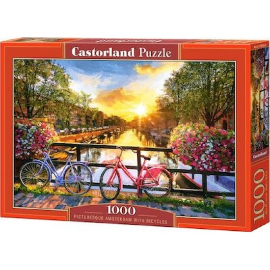 Puzzle Castorland 1000 Picturesque Amsterdam With Bicycles C-104536 ΠΑΙΧΝΙΔΙΑ