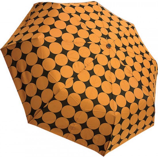 Ομπρέλα βροχής 3σπάστη απλή 53cm, πορτοκαλί, Guy Laroche 