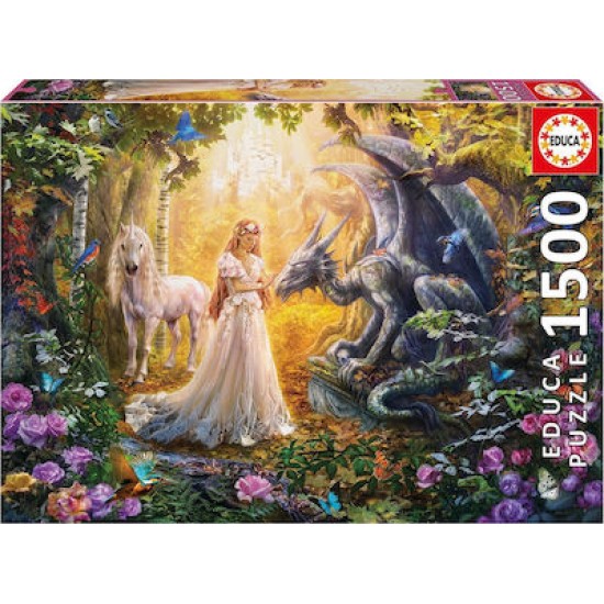 PUZZLE EDUCA 1500pcs Dragon Princess and Unicorn 17696 ΠΑΙΧΝΙΔΙΑ