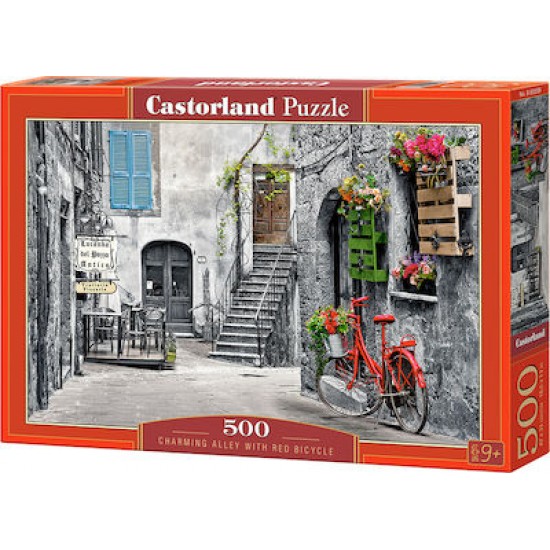 PUZZLE CASTORLAND 500 CHARMING ALLEY WITH RED BICYCLE B-53339 PUZZLES