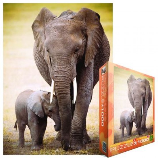 PUZZLE  Eurographics Jigsaw 1000 The Elephant and baby elephant 6000-0270 ΠΑΙΧΝΙΔΙΑ