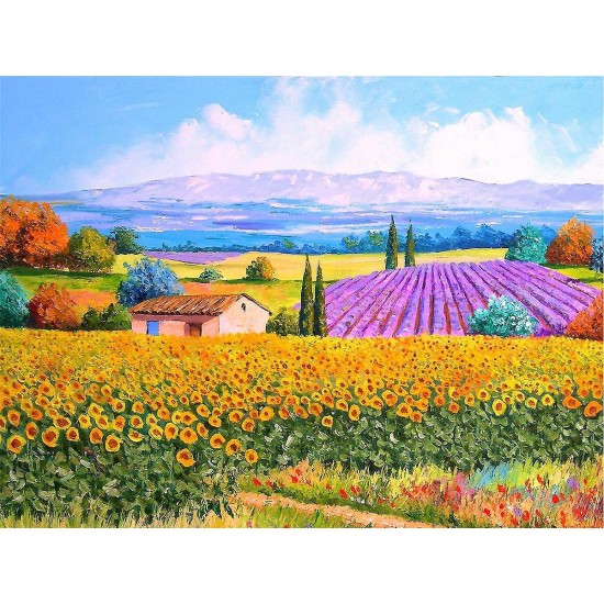 PUZZLE 500PCS Countryside Field Sunflower Lavender 509 ΠΑΙΧΝΙΔΙΑ