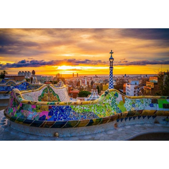 PUZZLE 300PCS Tile mosaic wall at sunset 9310 ΠΑΙΧΝΙΔΙΑ