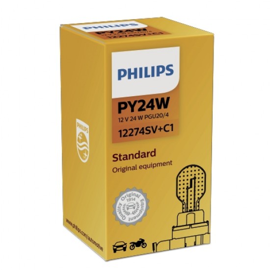 PHILIPS ΛΑΜΠΕΣ 12V PY24W-SV HiPerVision PHILIPS