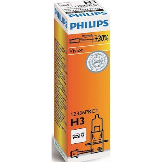 PHILIPS ΛΑΜΠΕΣ 12V H3 Vision +30% PHILIPS