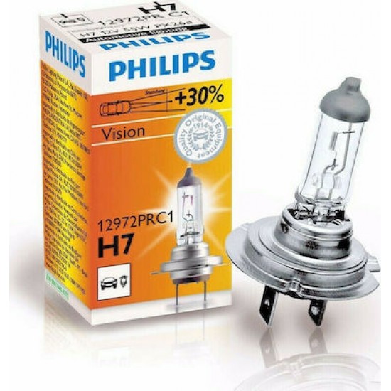 PHILIPS ΛΑΜΠΕΣ 12V H7 Vision +30% PHILIPS