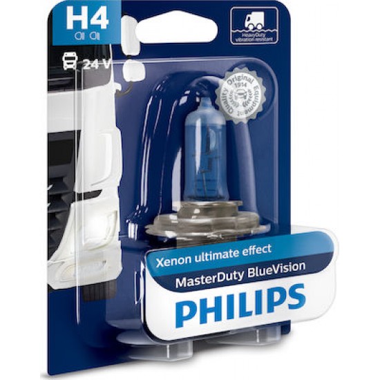 PHILIPS ΛΑΜΠΕΣ 24V H4 Blue Vision MasterDuty PHILIPS