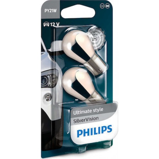 PHILIPS ΛΑΜΠΕΣ 12V 21W Silver Vision PHILIPS